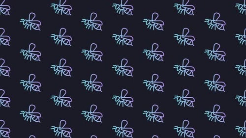Bee Flying Dark Blue Animated Loop Background 4K