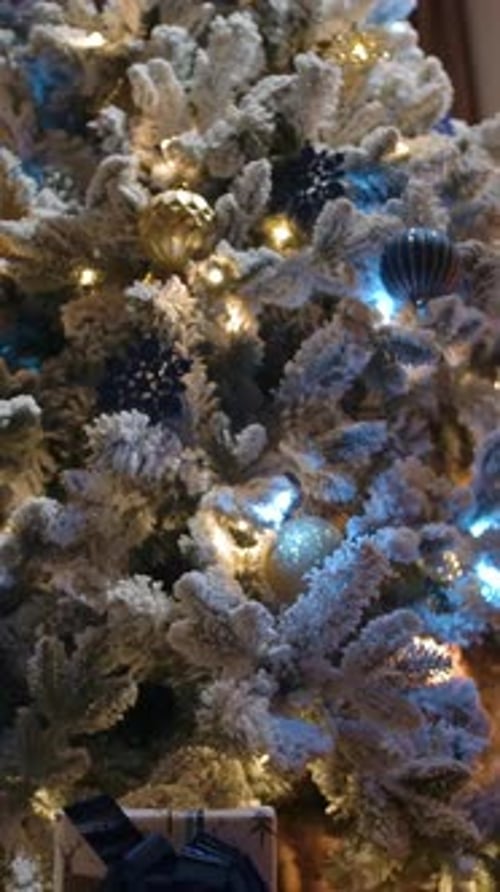 Decorated Christmas Tree with Gifts at Home