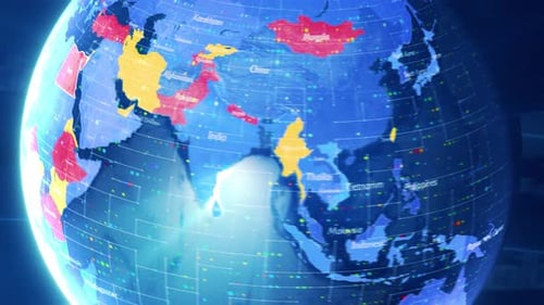 Digital Earth Globe Zoom to Egypt Animation