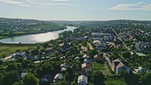 Beautiful Iași, Romania and Lake Ezăreni aerial