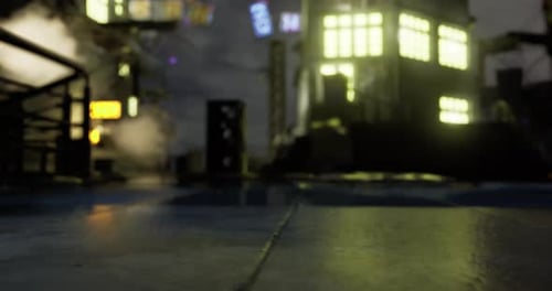 Futuristic Neon City Street Motion Background