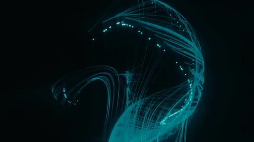 Green Glowing Lights Lines Animation