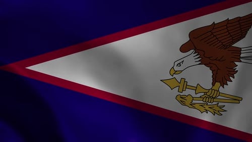 Waving Flag of American Samoa in Realistic Loop