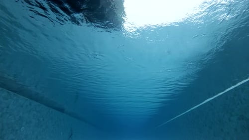 Long Clean Pool Shooting Underwater Blue Water Surface