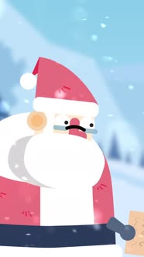 Santa Reading Gift List On Vertical