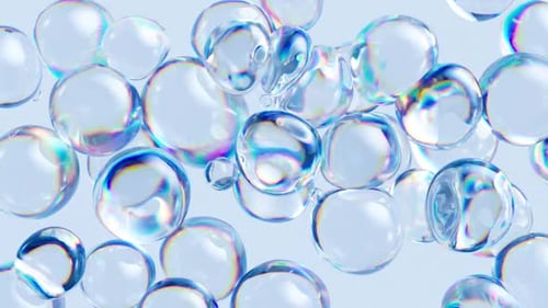 Abstract Iridescent Bubbles Fluid Motion Background