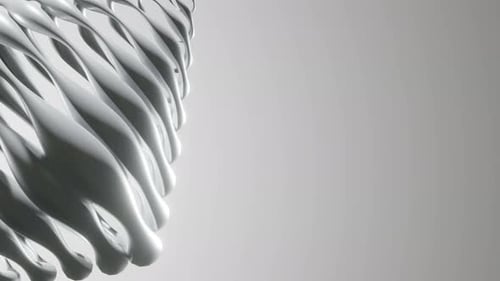 Abstract Fluid White Twisting Shapes Motion Loop Background
