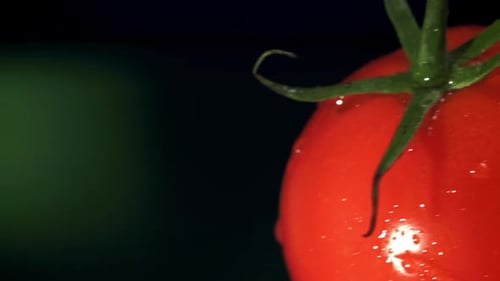 Tomatoes Collide with Water Drops in the Air Filmed on a Highspeed Camera at 1000 Fps