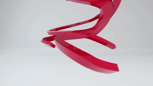 Dynamic Abstract Red Ribbons Background Animation