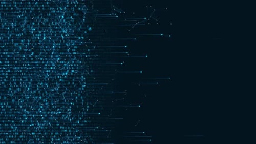Blue Neon Line Technology Background Abstract Application Code Moving in a Cyberspace Data