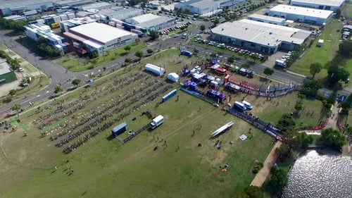 Triathlon Event Drone Video Precinct