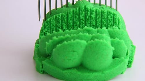 Cutting Kinetic Sand ASMR Green Satisfying ASMR Videos