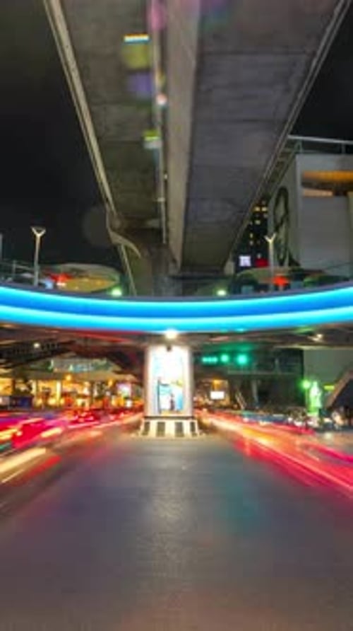 Vertical View Of Bangkok Night City