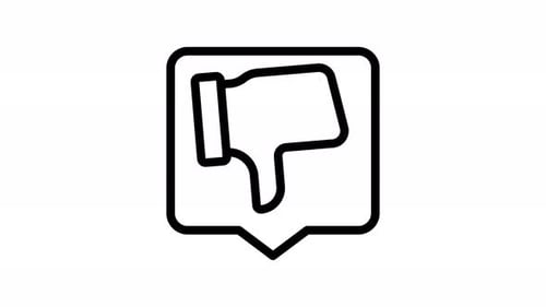 Animated Outline Dislike Icon for Social Media Feedback