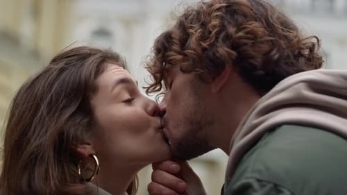 Affectionate Kiss in Old Town