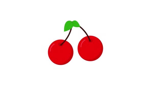 Flat Design Cherry Fruit Reveal Animation