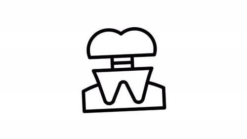 dental veneers line icon animation