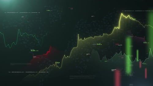 Stock Market and Share Price Chart Background Futuristic Digital Growth Concept with Glowing Arrows