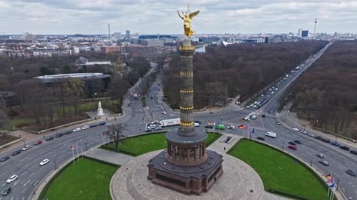 Aerial view of Berlin Victory Column , Germany