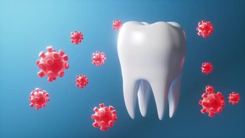 3D Animated Tooth Protected from Virus Attack