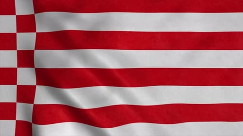 Seamless Red and White Striped Checkered Flag Waving Animation