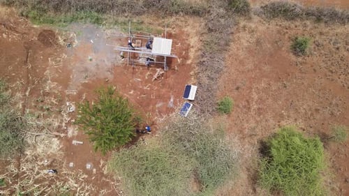 Aerial outdoor 4 x4 transportation nature car vehicle drive adventure drone dirt journey road. a dro