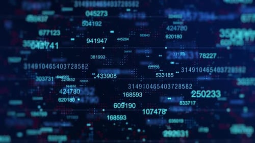 Abstract Digital Numbers Flowing Data Background Loop