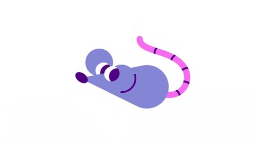 Animated Flat Design Mouse Character Loop