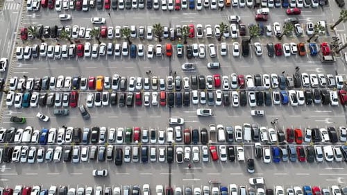 vehicles in the parking lot