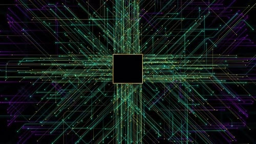 AI-powered Arm CPU. Circuit board. Technology background. CPU concept. Motherboard digital