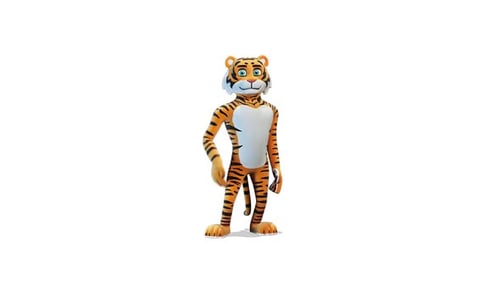 Tiger-Gruß auf weißem Hintergrund