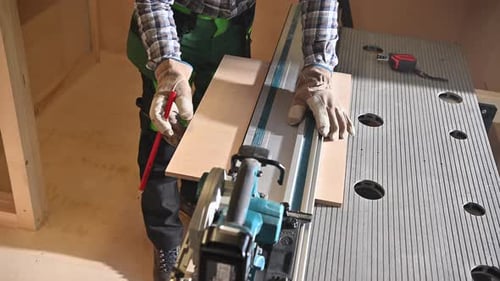 Cutting Wood With A Circular Saw