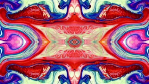 Vibrant Fluid Ink Kaleidoscope Abstract Motion Background