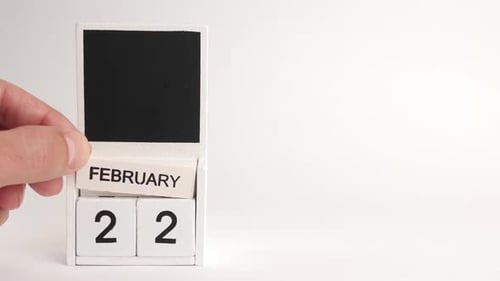 02. Calendar with date 22 February and space for designers. Illustration for an event of a certain d