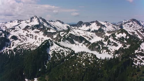 Glacier Peak, Washington Circa-2019. Aerial Shot Of Glacier Peak. Shot From Helicopter With Cinef...