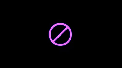 Neon Prohibition Sign Shatters Animation