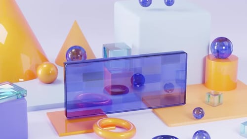 Abstract 3D Geometric Shapes Logo Reveal