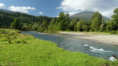 Blue clear river