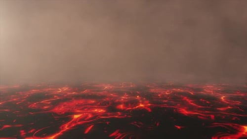 Fly Over Lava. Lava Background Animation. Loop Animation