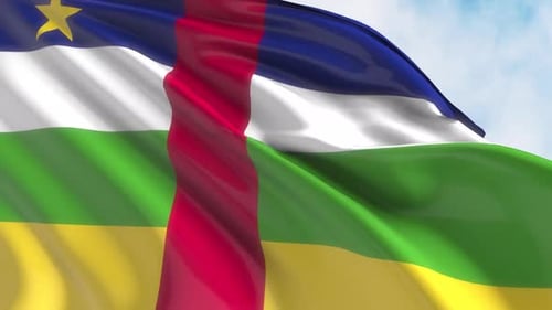Central African Republic Flag Waving Seamless Loop
