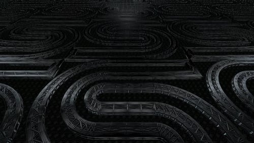 Futuristic Metallic Geometric Loop Background with Abstract Pattern