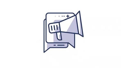 Animated Phone And Megaphone Marketing Icon