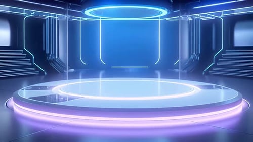 Futuristic Glowing Stage Presentation Background