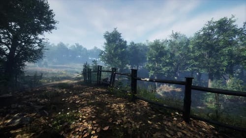 A Fencedin Area with Trees