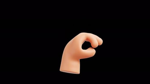 3D Hand Gesture OK Sign Motion Graphics