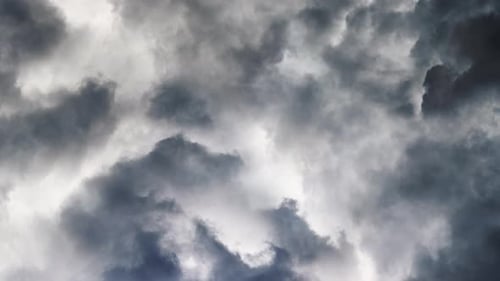 Natural Stormy Sky Background, 4K Lightning Hurricane