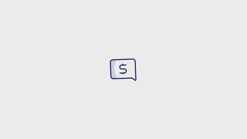 Animated Dollar Sign Speech Bubble Icon for Business Finance