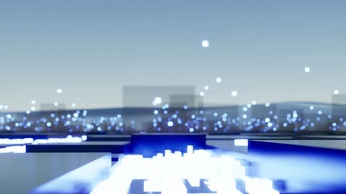 Animierter Technologie-Hintergrund für Digital Network Engineering Floor