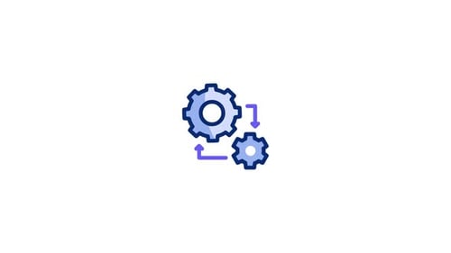 Animated Gear Process Flow Icon
