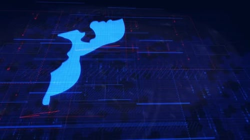Mozambique Map Digital Tech Glitch Reveal